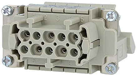 HARTING Han 10E Anschlussverteiler Buchseneinsatz (F) links Schraubanschluss, 10-polig+PE 500V, 16A - 1 Stück