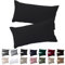 Soifox Kissenbezug 30x50 2er Set - Schwarz kopfkissenbezug Für Kissen 30 x 50 cm 100% Mikrofaser Resistent und Hypoallergen Kissenbezüge mit Reißverschluss