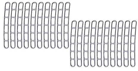 Wlauqueta 20 Stück graue Markise, Leiter, flexibles Band, 6 Fächer, Markise, Camping, Befestigung, Spannung, für Kunststoff im Außenbereich