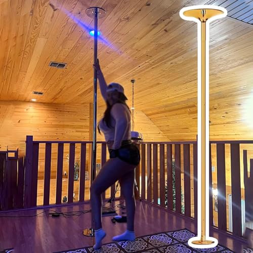 Barre de Pole Dance Pole Dance Stabilisée en Or pour la Maison, Pôle de Décapage de Danseur de Rotation Permanente pour Pratiquer, Pole de Danse de Compétition Set, Pas de Forage (Color : Gold, Size