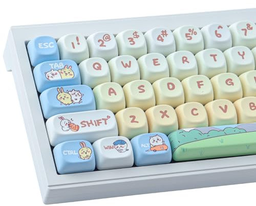 Tsungup Keycaps,PBT Cute Keycaps 145 Tasten Custom MOA Profil Tastenkappen-Set kompatibel mit Cherry Gateron MX-Schaltern für mechanische Gaming-Tastaturen mit ANSI&ISO-Layout