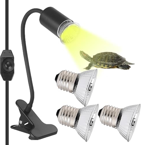 Schildkröte Wärmelampe, 25W 50W Wärmelampe für Schildkröten Terrarium, Terrarium Lampe mit UVA und Schwenkklemme, Reptilien Terrarium Lampe, Schildkröten Wärmelampe für Schildkröte, Schlange, Eidechse