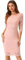 Allegra K Vestito Elegante Donna in Pizzo Floreale Tubino Maniche 3/4 Girocollo Abito Aderente da Lavoro Ufficio Rosa XL