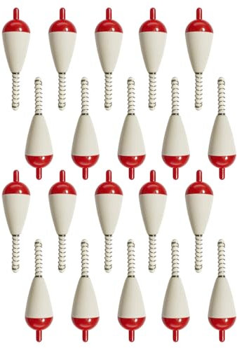 Angel-Schwimmer, Gleitfeder-Bobber, Zubehör für Crappie, Forelle, Barsch, Zander, Angeln, 20 Stück, Rot/Grau