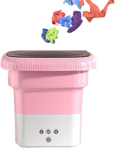 MGHRUE Lavadora Portátil, Lavadora Plegable, Lavadora Y Secadora, Pantalla Táctil De Lavadora Liviana, para Ropa Interior De Bebé Calcetines,Rosado