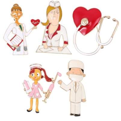 SOIMISS 5 Stücke Brosche Für Krankenschwestern Und Ärzte Medizinischer Schmuck Für Kleidung Und Taschen Geschenk Für Medizinstudenten Und Familien Zum Geburtstag Und Weihnachten