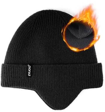 Zylioo XL-3XL Strickmütze mit Ohrenklappen Für Großen Kopf,Ohrenschützer Mütze Wintermütze Winter Beanie Mütze