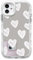 NITITOP Compatible with iPhone 11 Case Cute Glossy Mirror Love Heart Pattern for Women Girls White Lens Bezel Design Shockproof Silver Protective Phone Cover - White Heart