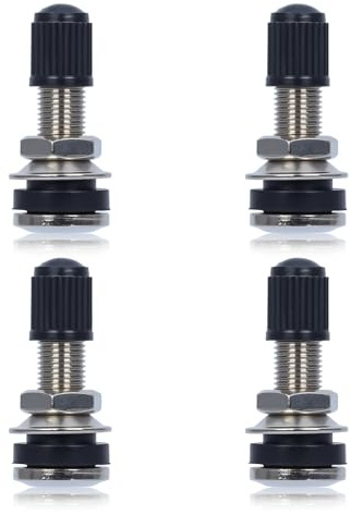 AUMEL Auto-Ventile 4-teilig Felgenventile mit Staubschutzkappen Universal-Tubeless-Ventile Metall-Ventilstifte für Auto-/Motorradreifen