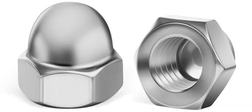 ORTAVA 20 Stück Hutmuttern M4 Edelstahl, Kappenmuttern DIN1587 Hohe Form Edelstahl A2 V2A Sechskant Hutmuttern für Schrauben Gewindestangen & Gewindebolzen