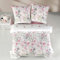 ZIRVEHOME Bettwäsche Set dreiteilig, 200x220 Bettbezug, Baumwolle, Blumen Muster, Rosa, Angola