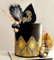 Black Gold Balls Cake Topper Gold Palm Leaves Cake Decorations Prom Cake Decoration Roaring 20s Cake Decoration 1920s Party Supplies