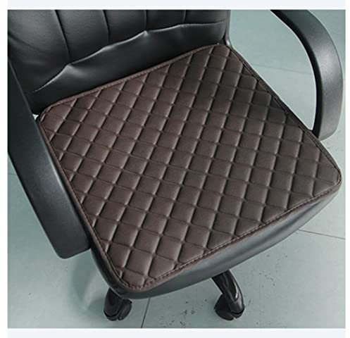 Stuhlkissen, Leder-Stuhlkissen for Esszimmer, Büro, Computerstühle, Kissen – rutschfestes, wasserdichtes, langlebiges Sitzkissen for den Innen- und Außenbereich, Auto-Lederpolster(Coffee,45*45cm)