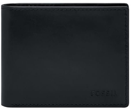 Fossil Derrick Portemonnaie-Set aus Leder oder Polyester für Männer Tiefschwarz 11.43 cm L x 1.27 cm W x 9.53 cm H