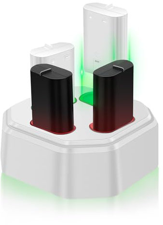 Fukuai Rechargeable Xbox Controller Battery Packs with Charging Station,4x3600mWh Xbox Controller Battery for Xbox Series X/S/Xbox One/Elite Controllers
