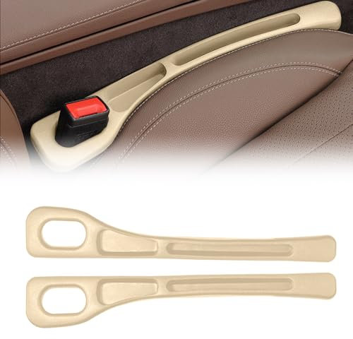 Aufbewahrungsbox für Autositze, 2025 Neu Autositz Gap Organizer Storage Box, Universal Autositz Lückenfüller Organizer Car Seat Gap Filler für Kleinigkeiten Handys Car Seat Gap (Beige, 2PC)