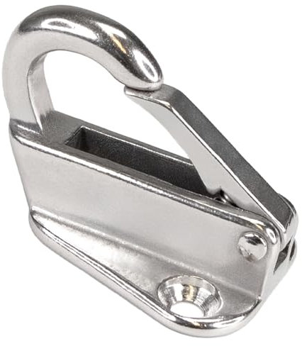 PRIOstahl Gancio per parafango con chiusura a scatto, per barca, da soffitto, a moschettone, 1 pezzo, 38 x 26 mm, per il fissaggio di barca, parafango, telo di copertura antiruggine, in acciaio inox