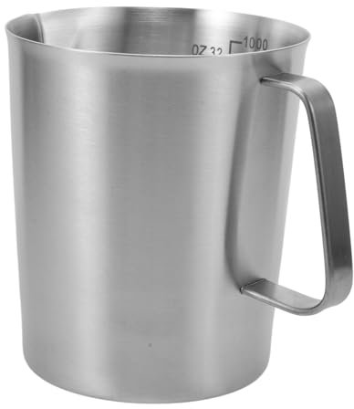 Holibanna Jarra Medidora De Acero Inoxidable Con Asa Para Espumar Leche y Preparar Taza Medidora De Líquidos Para Repostería y Uso Diario