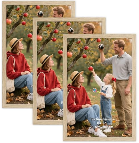 Vasemouh Bilderrahmen 20x30cm 3er-Set, Holzfarbe Bilderrahmen für Wand- und Tischaufstellung - Ideal für Familienfotos, Kunstwerke und Erinnerungen - Perfekte Dekoration für Zuhause