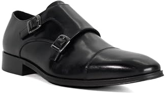 Dune London Mens Solutions Toe Cap Double Monk Shoes Size UK 7 Black