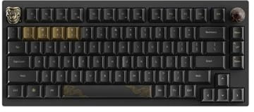 Keychron KYCN-WKD-20 Myth Wukong BT/2,4 GHz Deluxe Version kabellose Tastatur mit TTC Bluish White Switch, Schwarz