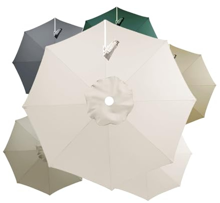 Générique Housse parasol déporté avec Scratch Autocollant toile | 7 baleines,Imperméable, résistant aux UV, épais, rond.pour Terrasse, Patio, Balcon,Parasol Déporté de Jardin Extérieur