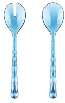 Guzzini - Vanity, Posate Insalata, in Bio-Based San e Bio-Based SMMA - Acqua Blu Sky (Azzurro Cielo)