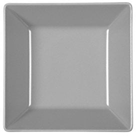 H&H Boston Set 6 Piatti Fondi, Stoneware, Grigio, Quadrato, 17x17 cm