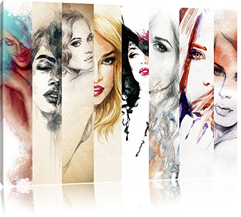 Haar Frisuren Format: 120x80 cm auf Leinwand, XXL riesige Bilder fertig gerahmt mit Keilrahmen, Kunstdruck auf Wandbild mit Rahmen, günstiger als Gemälde oder Ölbild, kein Poster oder Plakat