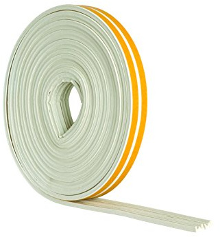 Stormguard 05SR033005MW 5m EPDM 'E' Profile Self-Adeshive Rubber Draught Excluder - White