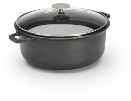 De Buyer - Coquelle antiadhésive CHOC EXTREME avec couvercle en verre - Diamètre 24 cm -