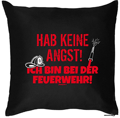 Goodman Design Mega Cooles Kuschelkissen Kopfkissen mit Aufdruck für Feuerwehrmänner - Hab Keine Angst! Ich Bin bei der Feuerwehr