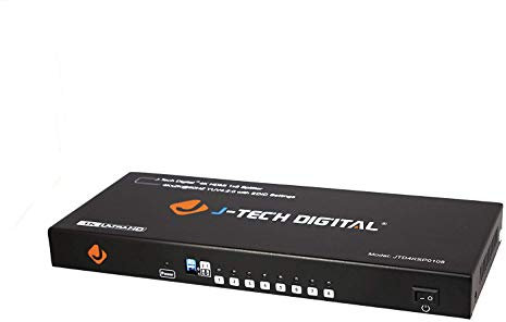J-Tech Digital JTD4KSP0108 - Splitter HDMI 1 in 8 Out 4K 60 Hz, qualità premium, 4K Ultra HD, splitter HDMI per più monitor duplicati/mirror