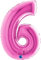 Grabo XXL Riesen Zahlen Folienballon 102 cm (40) Farbauswahl – Perfekte Deko für Geburtstage, Jubiläen & Feiern – Happy Birthday Party-Highlight - für Helium und Luft! Wiederverwendbar! (Pink, 6)