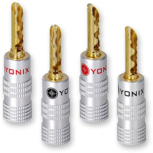 20 x Yonix High End Bananenstecker | Tube | vergoldet | BSY-245
