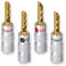 20 x Yonix High End Bananenstecker | Tube | vergoldet | BSY-245