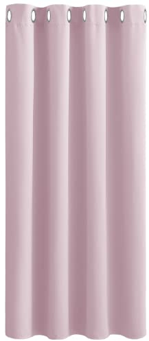 PONY DANCE Tende Camera da Letto Oscuranti con Anelli Moderne per Soggiorno Curtain Termica per Bambini Cameretta 1 Pannello L 132 x A 158 cm, Rosa Chiaro