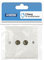 STATUS TV Aerial Socket | 2 Gang Double Coaxial TV Aerial Connector | White Plastic | S2GTVSOCB4
