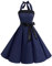 Timormode Sexy Robe Rétro Vintage Femme Année 40 50 60 Robe de Cocktail Rockabilly Décolleté 10212Navy XL