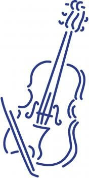 Aufkleber Applikation - Geige - Cello - AP0664 - versch. Größen Farbe blau, Größe 40cm