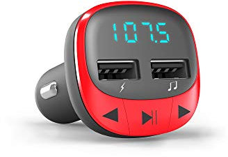 Energy Sistem Car Transmitter FM Red- Auto FM Transmitter(microSD, USB- Ladegerät, USB MP3 Player, Line-In)- rot