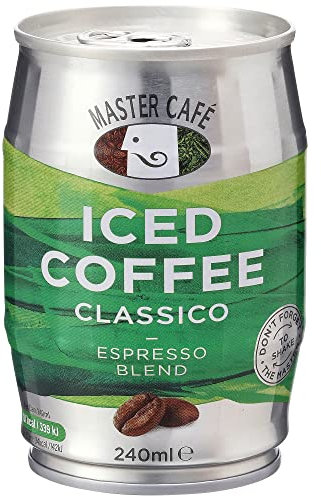Master Café Classico Iced Coffee Cans 240ml x 12 - Full-Bodied Arabica & Robusta Instant Coffe Bean Blend, Ready to Drink, Enjoy Cold or Iced Coffee