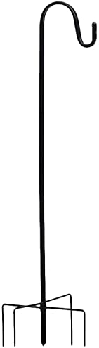 Wild Bird Feeder Pole. Feeding Station with Decorative Finial & One Hooks for any Feeders such as Seed, Peanut, Sunflower & Fatball. Metal, Freestanding Ready for the Garden & Outdoors