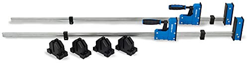 sauter Lot de 2 serre-joints - Envergure : 1200 mm - Force de serrage jusqu'à 5000 N - Avec 4 presses de cadre