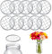 AIEX 12pcs Mason Jar Frog Lid Inserts Flower Glass Bottle Covers Flower Vase Grid Lids for fixing Flower Arrangement Plants Fixation Home Office Vase Decoration Accessories (Silver)
