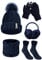Tuopuda Wintermütze Handschuhe Damen Warme Beanie Winter Mütze Strickmütze Schal Gestrickte Handschuhe Verdickte Socken Plüsch Ohrenschützer Kombi Set Geschenk für Outdoor Sport Wärmen, Blau