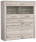 Newroom Highboardvitrine Sandeiche Kommode Modern - 126,9x143,9x41,3 cm (BxHxT) - Sideboard Highboard Anrichte - [Tammy.Five] Wohnzimmer Wohnstube Büro