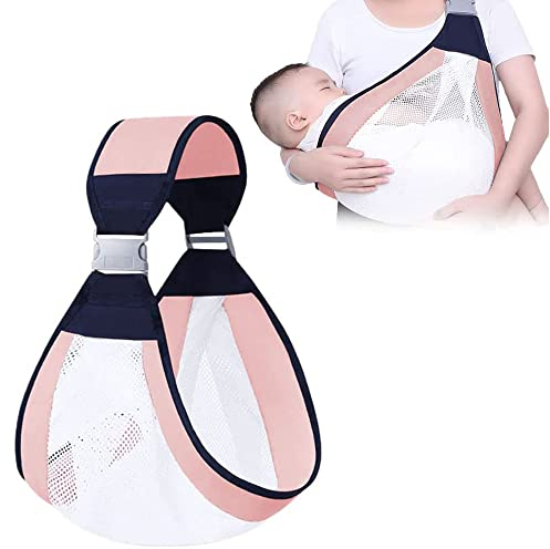Atmungsaktive Tragetuch Baby mit Clip,Verstellbare Koala Tragetuch grau,3D Netzstoff Tragetasche Baby (Atmungsaktives Netz, rosa)