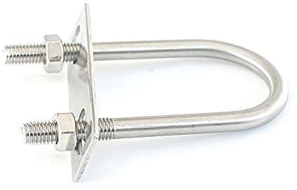 4 Satz M6 × 42 mm × 100 mm U-Form-Bolzen 304 Edelstahl-Rund-U-Bolzen mit Muttern und Platten