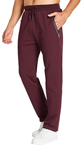 JustSun Pantaloni Tuta Uomo Sportivi Pantalone Felpa Uomo Joggers Cotone Rosso L